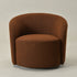 Everitte Bouclé Swivel Barrel Chair - Brown Modern Swivel Chair | Swivel Accent Chairs | Kinwell Furniture | Swivel Armchairs